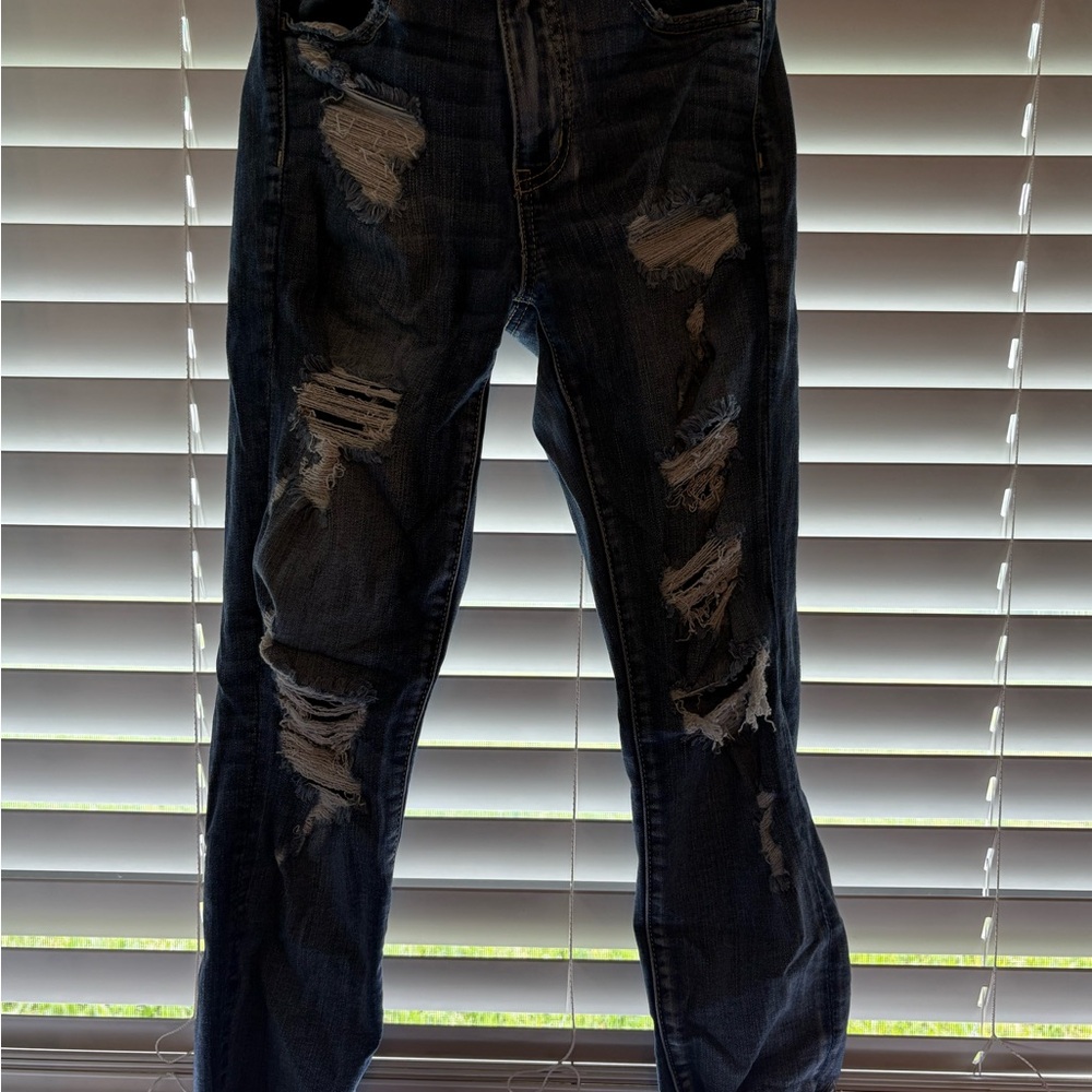 American Eagle Outfitters Distressed Black Jeans
